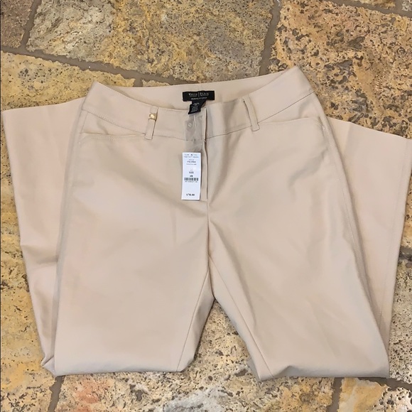 White House Black Market cream dress pant - Picture 2 of 3